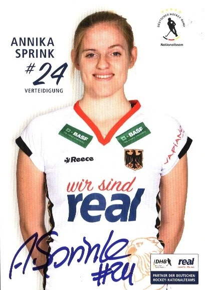 ANNIKA SPRINK Hockey Cartolina firmata COA (62551) EUR 7,60