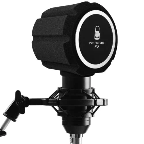 Microphone Pop Filter, Wind Shield Acoustic Filter for Record Studios, Mic So...