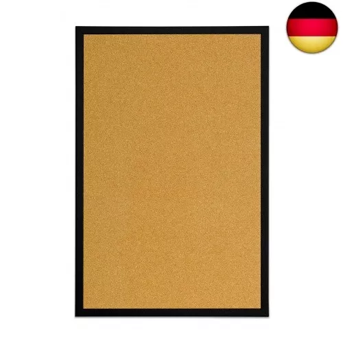 Bi-Office Kork Pinnwand, Korktafel mit Schwarzem MDF Rahmen, 40 x 30 cm