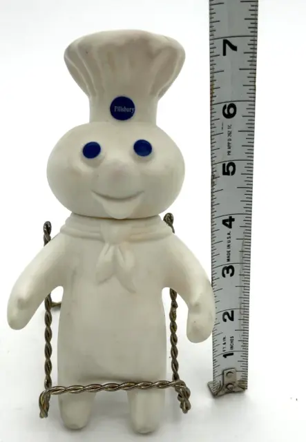 Vintage 1971 Pillsbury Poppin Fresh Doughboy Rubber 7" Figure Swivel Head Doll