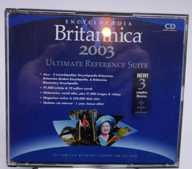 Encyclopedia Britannica 2003 PC CD 4 disc set Reference Library Collect