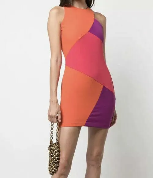 NWT Nicole Miller Women’s Color Block Sleeveless Mini Dress Multicolor Size 6