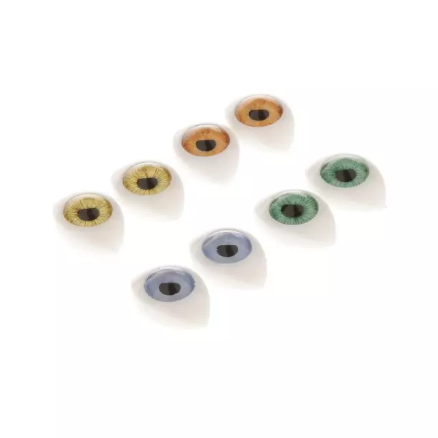 8pcs Oval Flat Back Plastic Eyes 7mm Iris for Porcelain or Reborn Dolls DIY