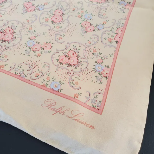 Vintage Ralph Lauren Scarf 100% Silk Floral Japan 30"x30" Square