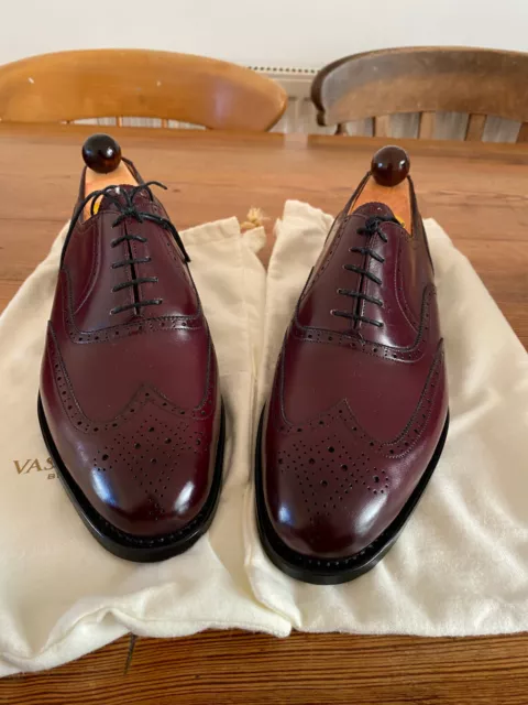 Vass Budapest Handmade Brogues Bordeaux Leather Shoes (UK 9/EU 43)