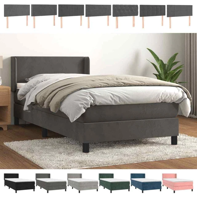 Cama box spring con colchón terciopelo gris claro 140x190 cm vidaXL