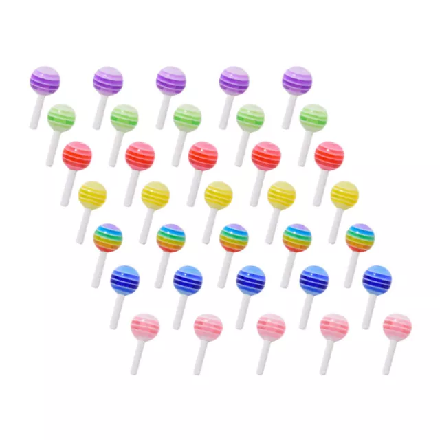 50 Harz Lollipop Nagelbolzen, 3D Candy Nail Deko (Mischfarbe)