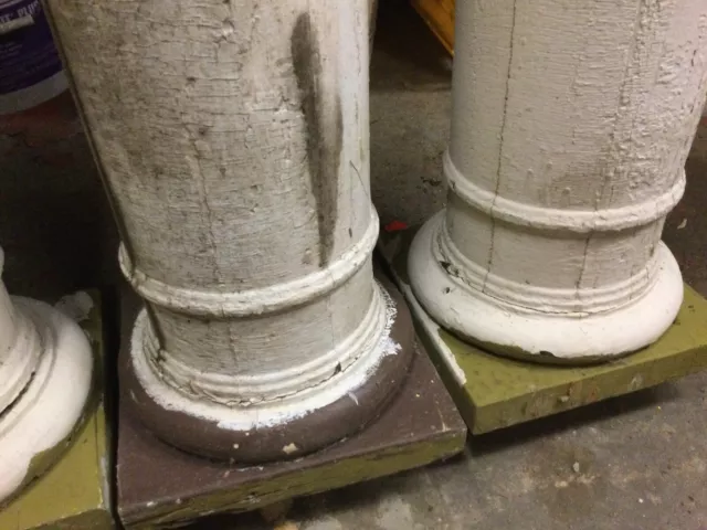 Two Round  Wood Porch Columns 94 1/2” Long 8” To 9 1/2” Diameter S/west Minn. 3