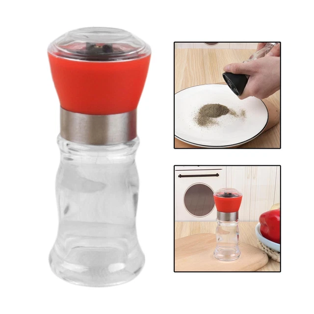 Moulin à Poivre Et Sel VMUTGA - 200ml - Broyeur Céramique Réglable - Acier Inox Et Verre - Design élégant