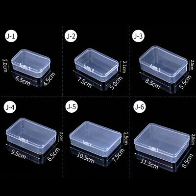 Caja de almacenamiento de joyas contenedor de cuentas nueva mini caja cuadrada de plástico transparente pequeña