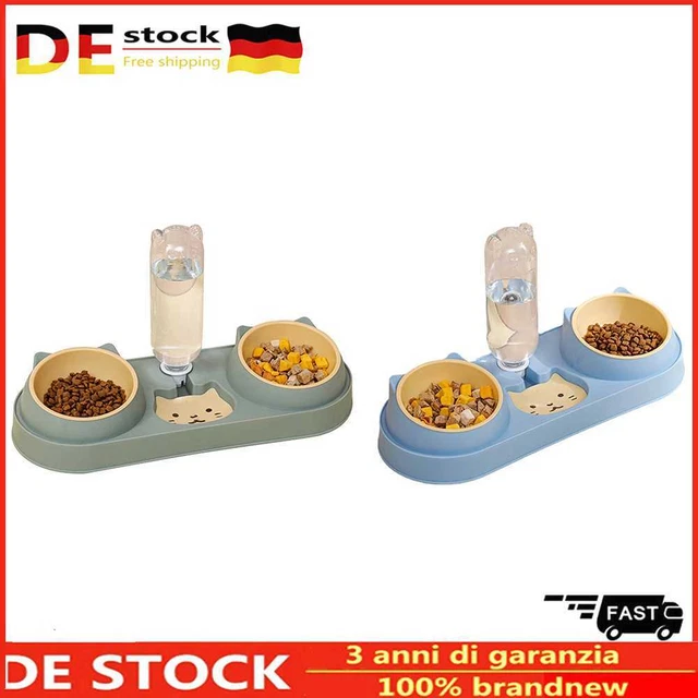 Cat Food Double Bowl Pet Automatic Feeder Water Dispenser Dog Cat Food Container