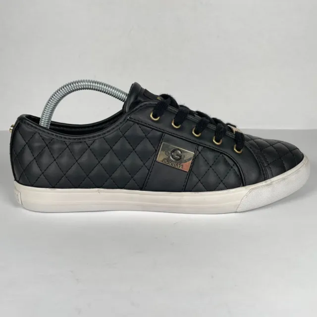 G By Guess Backer 2 Womens Size 11 M Black Faux Leather Quilted Shoes Sneakers