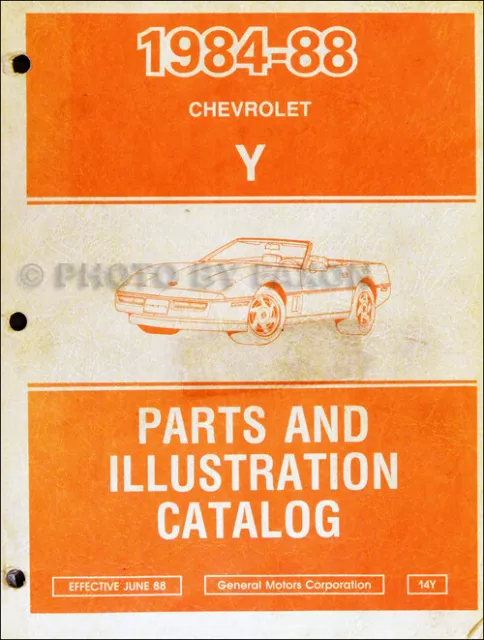1987-1988 Corvette Teile Buch OEM Chevy Illustrierte Master Teil Nummer Katalog