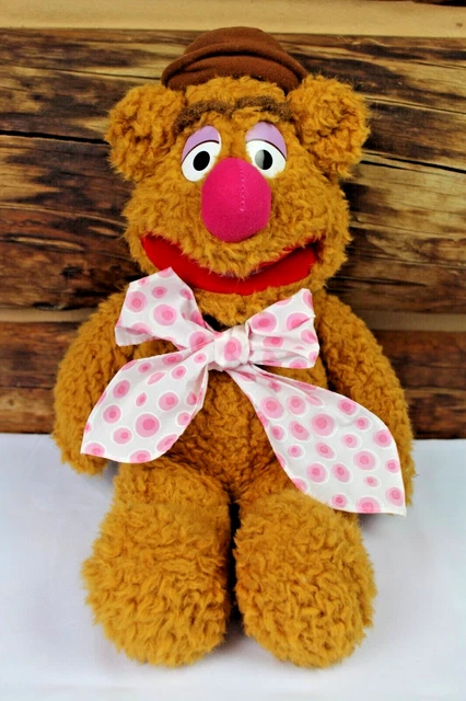 Vintage Jim Henson Muppets Fozzie Bear Plush Doll Sitting Plush Henson Large 14"