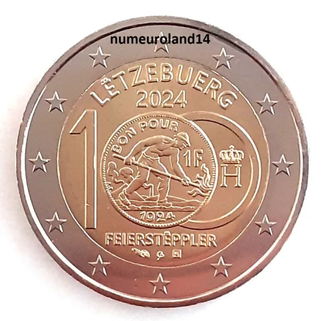 DISPO 2 euro LUXEMBOURG 2024 Commémo Introduction des pièces en franc.