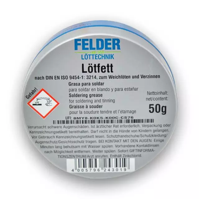 Felder Löt-Fett Lötfett Flussmittel für Lötdraht Lötzinn 50g Lötpaste Lötbedarf