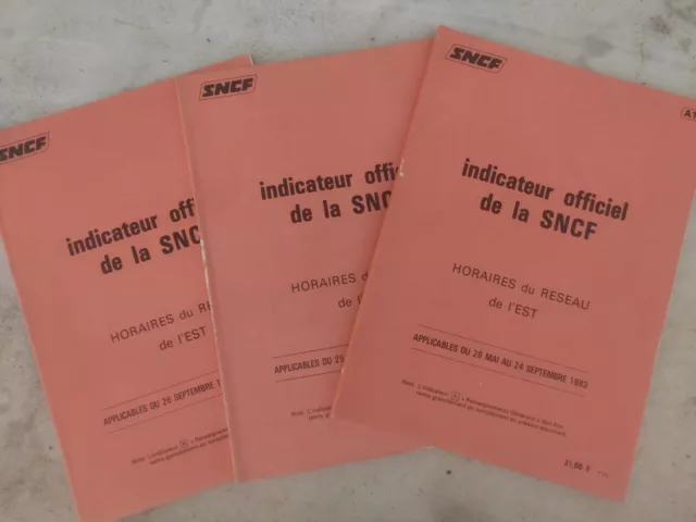 1982-84 Indicateur Région Est Chemin De Fer Trains Horaires Sncf No Chaix