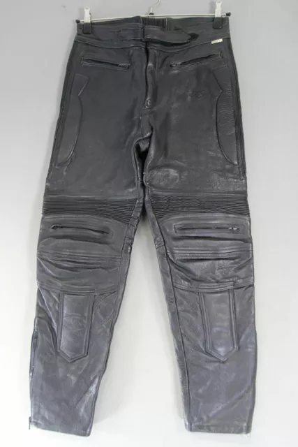 City Of Leather Black Biker Trousers (Short Fit): Waist 32 In/Inside Leg 29 In