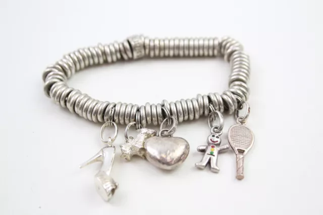 Links of London Sweetie Bracelet Sterling Silver Charms Dog Heart Tennis (67g)