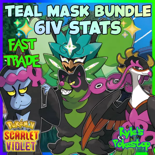 ALL 11 TEAL MASK 6IV PACK ⚡ Pokemon SCARLET & VIOLET ✨ SHINY