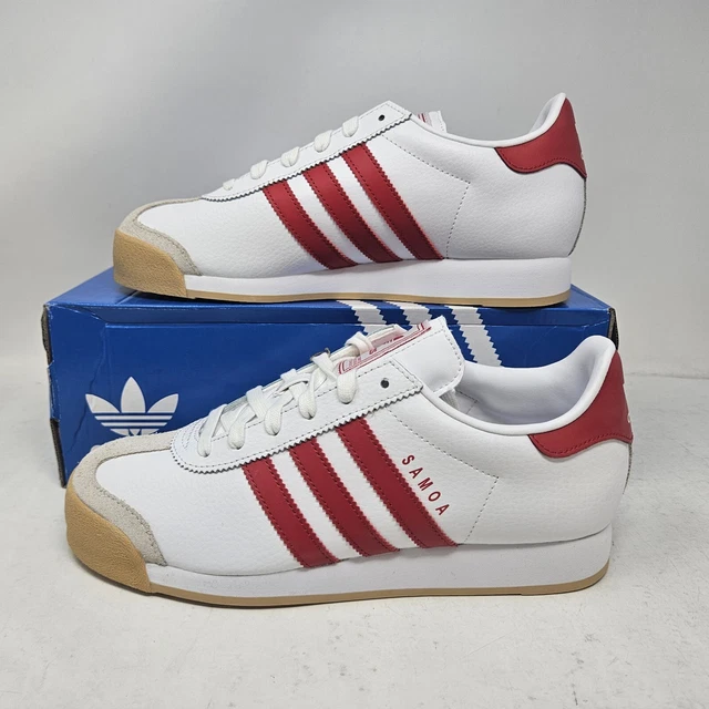 MEN'S ADIDAS ORIGINALS Samoa Casual Shoes White Scarlet Red