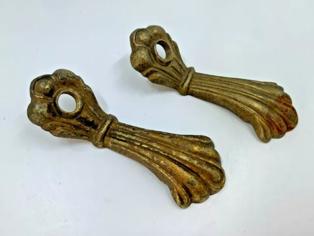 Antique Cast Brass Wall Sconce light fixture arms Art Deco Ornate 2 matching pr