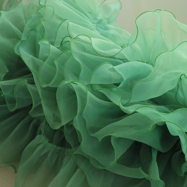 Dentelle Maille Ruche Bord Pli Couture Organza Serviettage Cousue Tissus