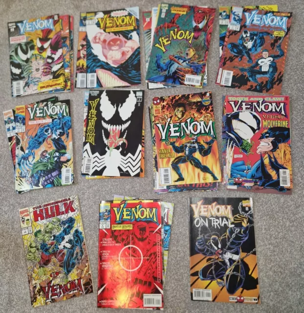 Venom 34 Issues Marvel Comics 1990s Vintage Seperation Anxiety Job Lot Bundle