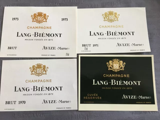 Lot de 4 Etiquettes champagne LOT N°029 (04-03)