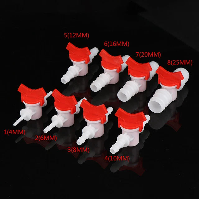 Hose Barb Two Way Plastic Ball Valve Aquarium Garden Micro Irrigation Connec-RM