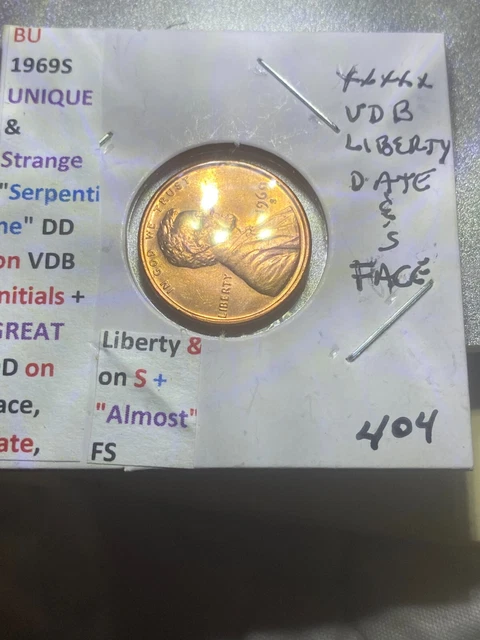 1969-S Lincoln RED Cent With Errors, these coins are in a BU condition #404