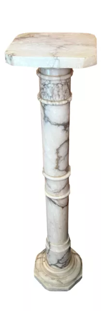 Marble Pillar Pedestal Stand 39 inches Tall Victorian Style Column, Antique!