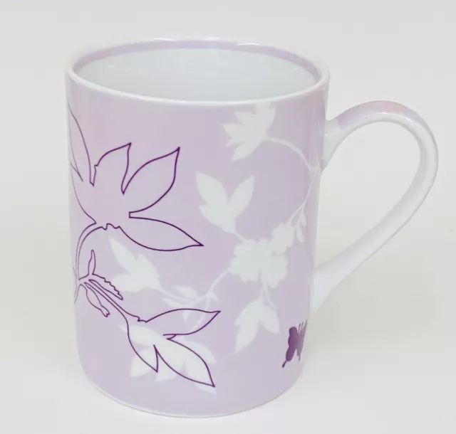 Starbucks 2006 Butterfly Flower Lavender Purple White Purple Coffee Mug 12 Oz