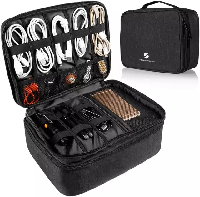 "Ultimate Travel Electronics Organizer: Waterproof, Shockproof, and Spacious Cab