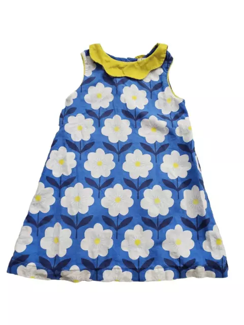 Mini Boden Floral Peter Pan Collar Linen Cotton Sleeveless Dress size 7-8