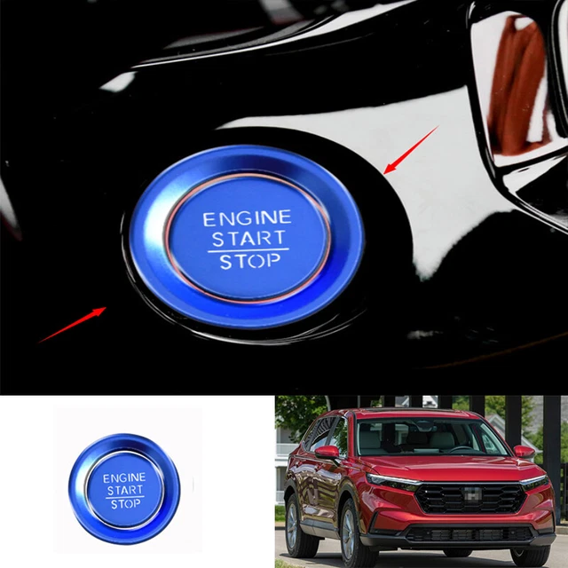 Blue Aluminum Inner One-Click Startup Frame Cover Trim Fit For Honda CR-V 23-24