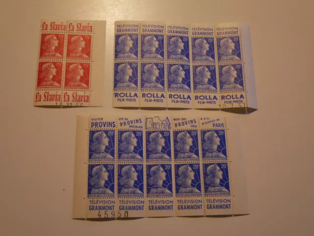 France Lot 24 Timbres Type Marianne De Muller Avec Bande Publicitaire