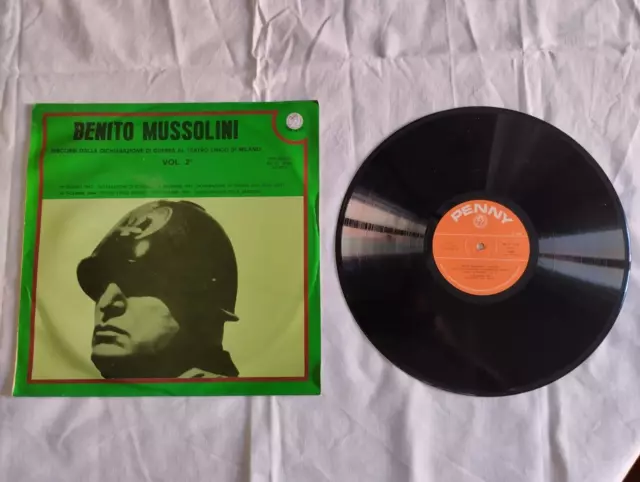 Disco Vinile 33 Giri Benito Mussolini Discorsi Dichiarazione Guerra Teatro Vol.2