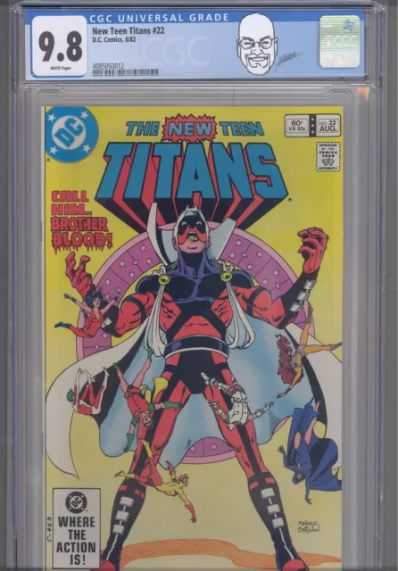 The New Teen Titans #22 CGC 9.8 1982 DC 1st App Black fire in Cameo Custom Label