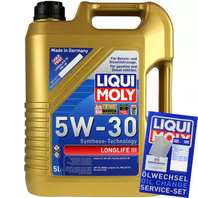 Mann-Filter Kit Cambio Aceite 10L LIQUI MOLY Longlife III 5W-30 MLM-9785386 2