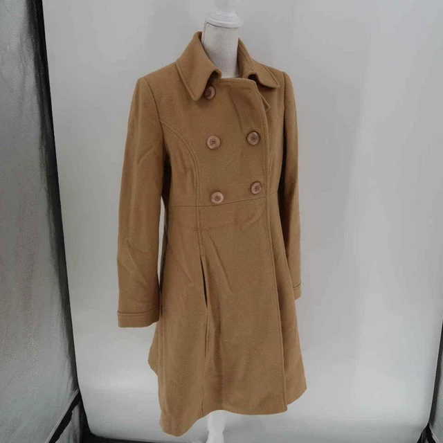 Via Victoria's Secret Camel 100% Wool Overcoat Size 12