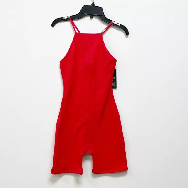 Wild Fable NWT Women's S Red Soft Stretch Seamless Sleeveless Ribbed Romper