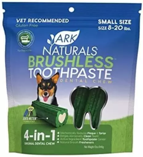 Ark Naturals Brushless Toothpaste, Dog Dental Chews for Small Breeds, Freshens B