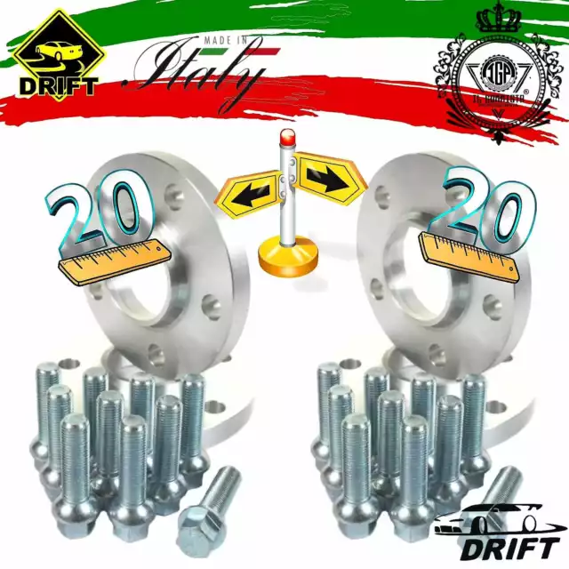 4 DISTANZIALI da 20+20mm 5/114,3/66,1+Bulloni M12x1,50x39 PER DACIA DUSTER SD-SR