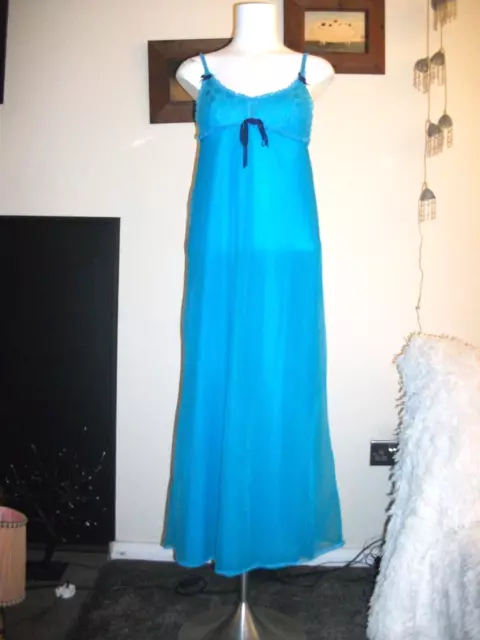 Abito Da Notte Vintage Lungo Doppio Nylon Taglia 10-12 Pippa-Dee