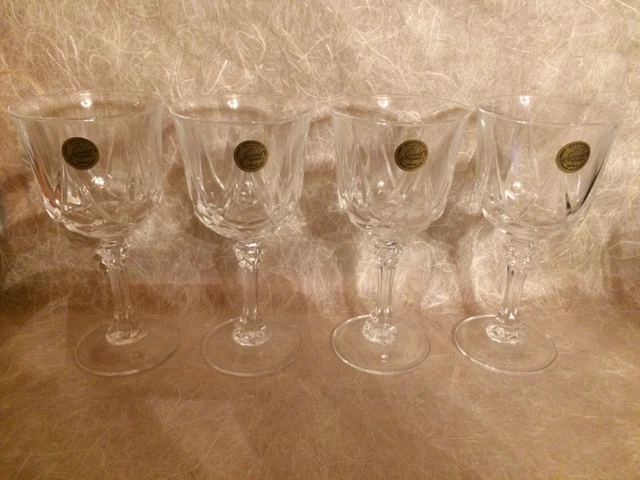 4 VERRES à Eau AUTEUIL  Cristal d'Arques
