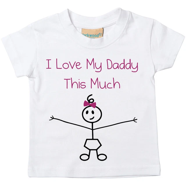 T-shirt bambina I Love My Daddy This Much bambino bambino disponibile nelle taglie 0-6