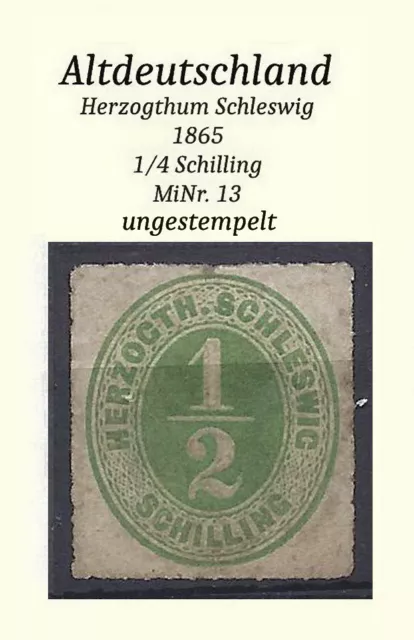 AD Schleswig-Holstein MiNr. 13, ungebraucht, o. G.