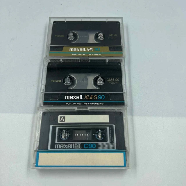 Vintage Maxell XLII-S C90 & MX90 Cassette Blank Audio Tapes All Opened 2 Unused