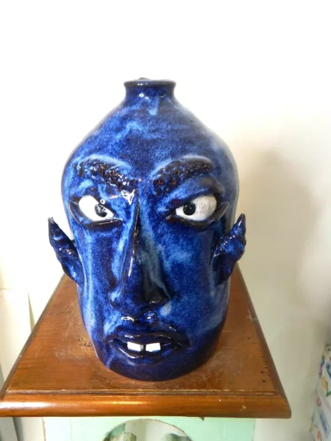wayne hewell face jug, pottery, folk art 10''x 7'' wayne hewell face jug, pottery, folk art 10''x 7''